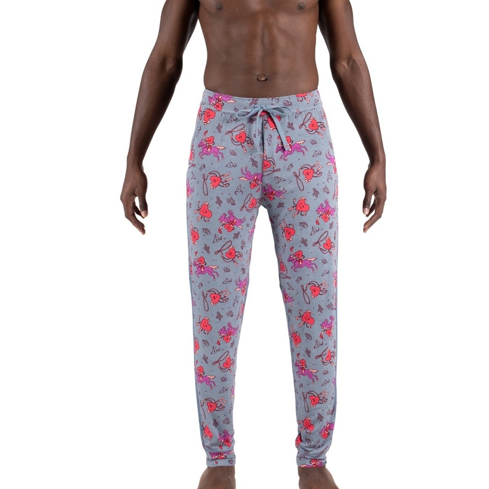 Saxx Men's Modal Snooze Lounge Sleep Pants XXL Rodeo Western Heart On A Horse AO